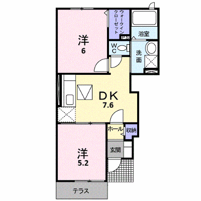 アンソレイユⅡ 102【管理NO：1-015075802-01020】 ★家具家電は申し込み後に搬入します★ ★2026年10月中旬入居可能★の外観画像
