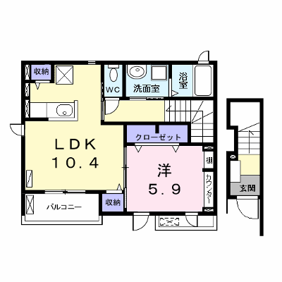 メゾンクレアール　Ｅ 201【管理NO：1-021795701-02010】 ★家具家電は申し込み後に搬入します★ ★2026年10月中旬入居可能★の外観画像