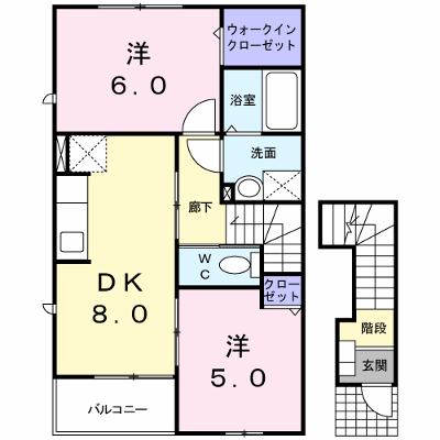 グリーンウィローＢ 201【管理NO：1-014402802-02010】 ★家具家電は申し込み後に搬入します★ ★2026年10月下旬入居可能★の外観画像