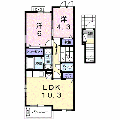 ロイヤルパークⅠ 203【管理NO：1-023257901-02030】 ★家具家電は申し込み後に搬入します★の外観画像