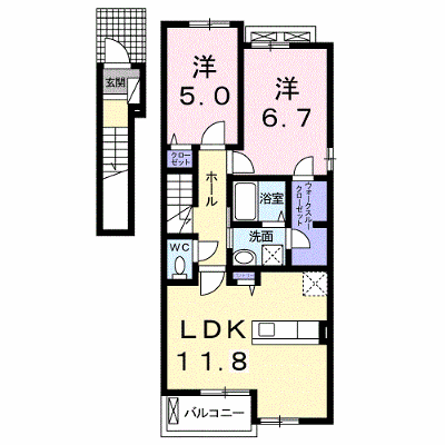 エーデル 201【管理NO：1-021441101-02010】 ★家具家電は申し込み後に搬入します★ ★2026年10月中旬入居可能★の外観画像