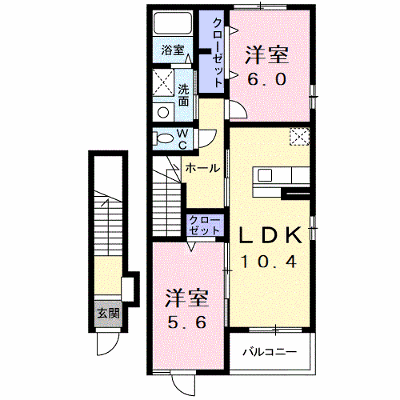 プリムロ－ズⅡ 205【管理NO：1-016185801-02050】 ★家具家電は申し込み後に搬入します★ ★2026年10月中旬入居可能★の外観画像