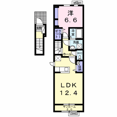 チムニー・ワン 205【管理NO：1-022613401-02050】 ★家具家電は申し込み後に搬入します★ ★2026年10月中旬入居可能★の外観画像