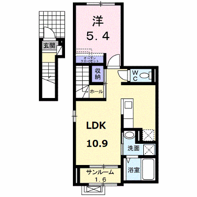 レ・セーナⅡ 204【管理NO：1-023729601-02040】 ★家具家電は申し込み後に搬入します★ ★2026年10月中旬入居可能★の外観画像