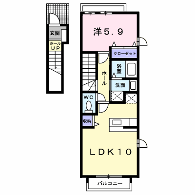 ヴァンベール　Ａ 201【管理NO：1-014559401-02010】 ★家具家電は申し込み後に搬入します★ ★2026年10月中旬入居可能★の外観画像