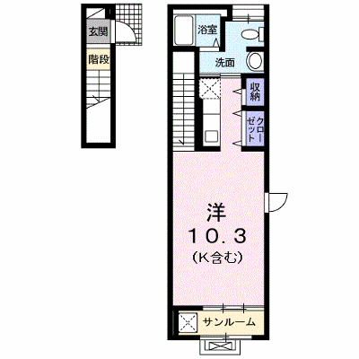アランチャ 201【管理NO：1-021824901-02010】 ★家具家電は申し込み後に搬入します★ ★2026年09月上旬入居可能★の外観画像
