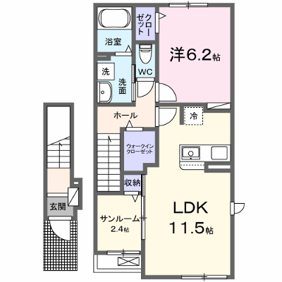 カーサ　雅　Ⅲ 203【管理NO：1-027649401-02030】 ★家具家電は申し込み後に搬入します★ ★2026年10月中旬入居可能★の外観画像
