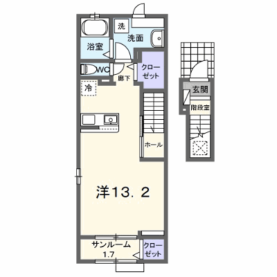 リヴァービサイドⅢ 202【管理NO：1-027604001-02020】 ★家具家電は申し込み後に搬入します★ ★2026年10月中旬入居可能★の外観画像