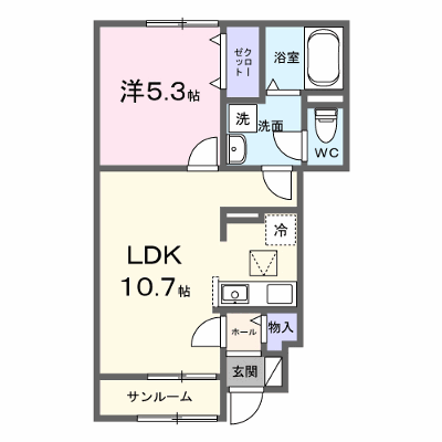 グレイスⅡ 103【管理NO：1-028570901-01030】 ★家具家電は申し込み後に搬入します★ ★2027年02月上旬入居可能★の外観画像