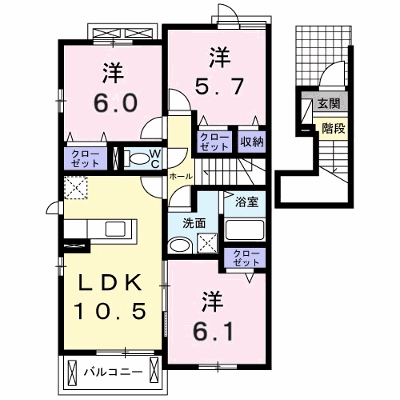 オルテンシアⅠ 203【管理NO：1-018922601-02030】 ★家具家電は申し込み後に搬入します★ ★2026年09月下旬入居可能★の外観画像
