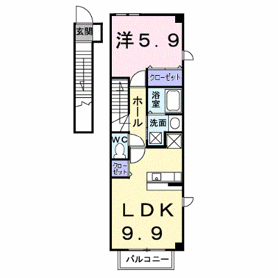 パレ・コリーヌ 201【管理NO：1-012469601-02010】 ★家具家電は申し込み後に搬入します★ ★2026年10月下旬入居可能★の外観画像