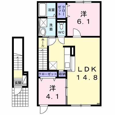 コンパスローズ 203【管理NO：1-020474201-02030】 ★家具家電は申し込み後に搬入します★ ★2026年10月中旬入居可能★の外観画像