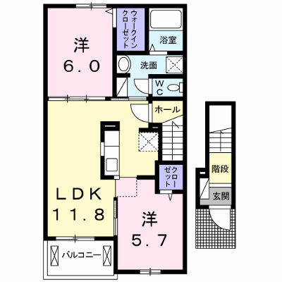 オリゾンⅡ 202【管理NO：1-021150202-02020】 ★家具家電は申し込み後に搬入します★ ★2026年10月上旬入居可能★の外観画像