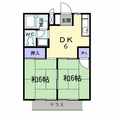 新井ハイツ 104【管理NO：1-001170601-01040】 ★家具家電は申し込み後に搬入します★ ★2026年10月中旬入居可能★の外観画像