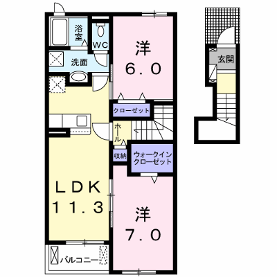 プリムヴェール 203【管理NO：1-025764201-02030】 ★家具家電は申し込み後に搬入します★ ★2026年10月中旬入居可能★の外観画像