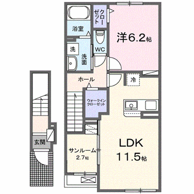 イリーデⅢ 203【管理NO：1-026492101-02030】 ★家具家電は申し込み後に搬入します★ ★2027年02月上旬入居可能★の外観画像