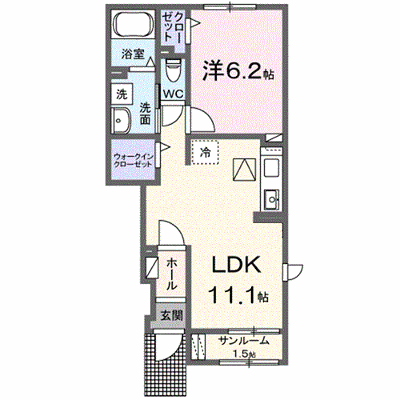 イリーデⅢ 104【管理NO：1-026492101-01040】 ★家具家電は申し込み後に搬入します★ ★2027年02月上旬入居可能★の外観画像