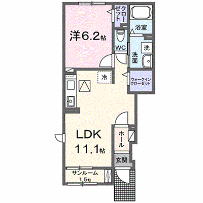 イリーデⅢ 101【管理NO：1-026492101-01010】 ★家具家電は申し込み後に搬入します★ ★2027年02月上旬入居可能★の外観画像