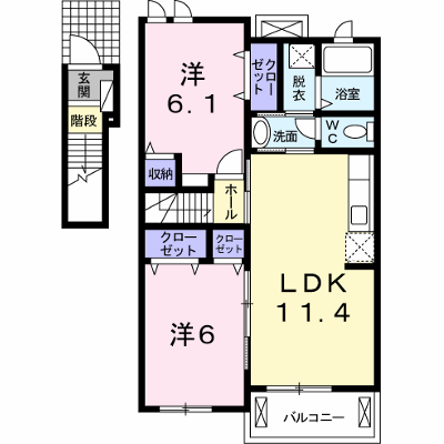 プラシードフィルⅥ 202【管理NO：1-015971101-02020】 ★家具家電は申し込み後に搬入します★ ★2026年10月上旬入居可能★の外観画像