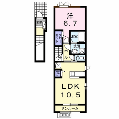 モンソレイユⅥ 201【管理NO：1-022313301-02010】 ★家具家電は申し込み後に搬入します★ ★2026年10月上旬入居可能★の外観画像