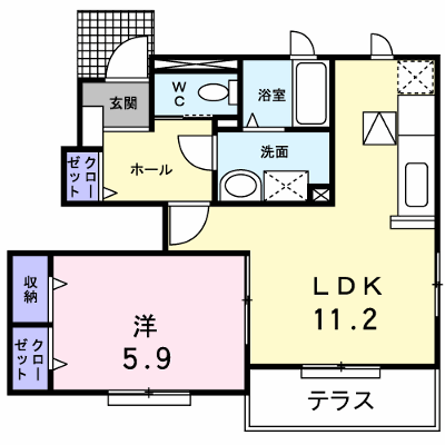 ウイステェリアⅡ 101【管理NO：1-016478001-01010】 ★家具家電は申し込み後に搬入します★ ★2026年10月中旬入居可能★の外観画像