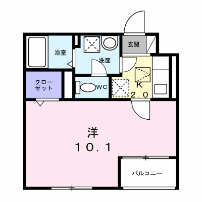 ヴァーグ・ブランシュ 202【管理NO：1-028543201-02020】 ★家具家電は申し込み後に搬入します★ ★2027年01月下旬入居可能★の外観画像