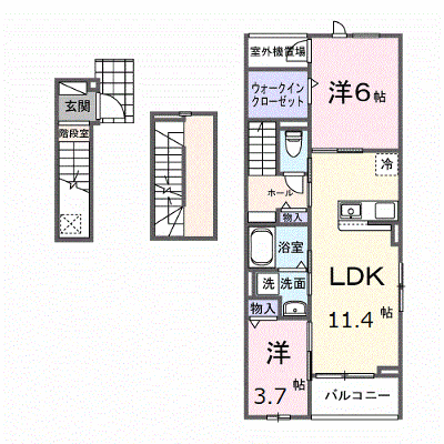 Ｈｉ－Ｒｏｓｅｔｔａ　Ｃ 301【管理NO：1-027872701-03010】 ★家具家電は申し込み後に搬入します★ ★2027年01月下旬入居可能★の外観画像