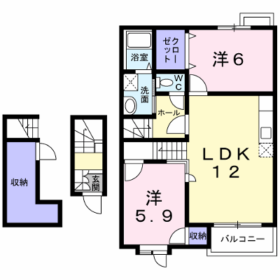 ミニヨン　フィオーレＢ 202【管理NO：1-014105202-02020】 ★家具家電は申し込み後に搬入します★ ★2026年10月中旬入居可能★の外観画像