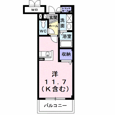 バローネＴ 206【管理NO：1-014486301-02050】 ★家具家電は申し込み後に搬入します★の外観画像