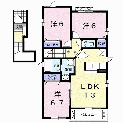フラワー 201【管理NO：1-017102801-02010】 ★家具家電は申し込み後に搬入します★ ★2026年09月中旬入居可能★の外観画像