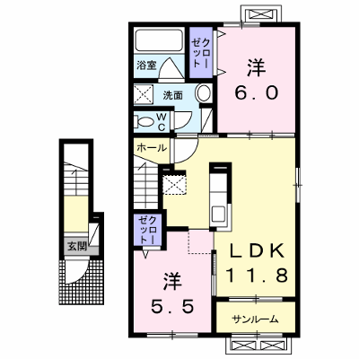 メゾン・シュシュⅡ 203【管理NO：1-024722202-02030】 ★家具家電は申し込み後に搬入します★ ★2026年10月中旬入居可能★の外観画像