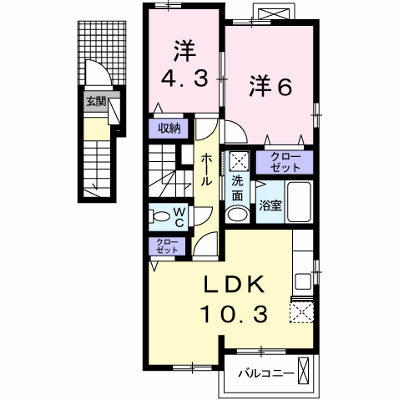 カルムメゾンⅡ 201【管理NO：1-018845901-02010】 ★家具家電は申し込み後に搬入します★ ★2026年10月中旬入居可能★の外観画像