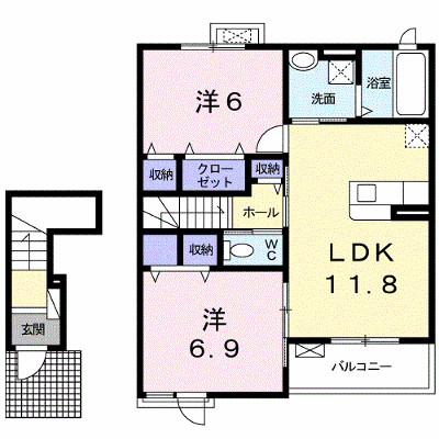 プティボヌールⅡ 203【管理NO：1-024209302-02030】 ★家具家電は申し込み後に搬入します★ ★2026年10月中旬入居可能★の外観画像