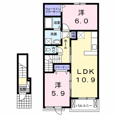 ラリュール　Ⅱ 203【管理NO：1-019694202-02030】 ★家具家電は申し込み後に搬入します★ ★2026年10月下旬入居可能★の外観画像