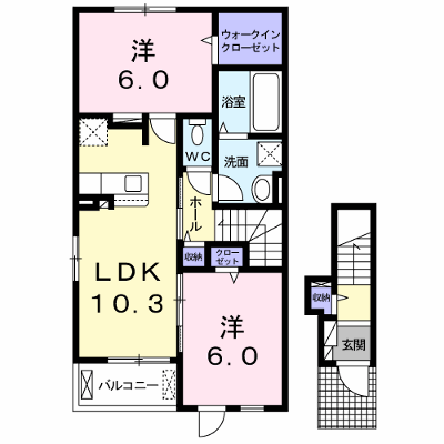 ルミナーレＢ 201【管理NO：1-024978602-02010】 ★家具家電は申し込み後に搬入します★ ★2026年10月上旬入居可能★の外観画像