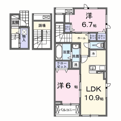 フォンテーヌⅤ 301【管理NO：1-028336601-03010】 ★家具家電は申し込み後に搬入します★ ★2026年10月上旬入居可能★の外観画像