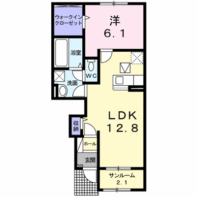 サンクレール　Ｂ 102【管理NO：1-026184002-01020】 ★家具家電は申し込み後に搬入します★ ★2026年11月中旬入居可能★の外観画像