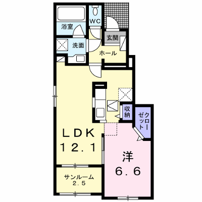 サンヒルズＣ 102【管理NO：1-022094803-01020】 ★家具家電は申し込み後に搬入します★ ★2026年10月中旬入居可能★の外観画像