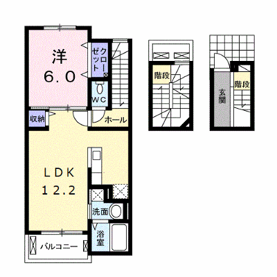 ルストパラディⅠ 302【管理NO：1-019065001-03020】 ★家具家電は申し込み後に搬入します★ ★2026年10月中旬入居可能★の外観画像