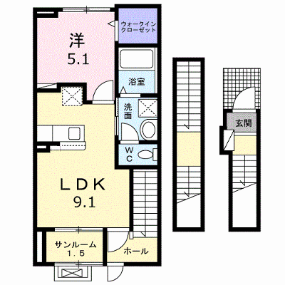グリーンピア　Ａ 303【管理NO：1-027407801-03030】 ★家具家電は申し込み後に搬入します★ ★2026年09月下旬入居可能★の外観画像