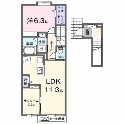 ライラック 203【管理NO：1-028654201-02030】 ★家具家電は申し込み後に搬入します★ ★2027年02月上旬入居可能★の外観画像