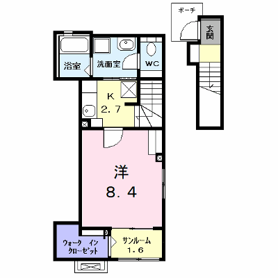 ステーブル上流 201【管理NO：1-027818301-02010】 ★家具家電は申し込み後に搬入します★ ★2026年10月中旬入居可能★の外観画像