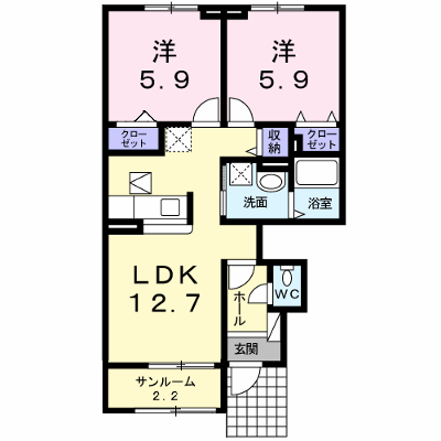 プラシード緑町 104【管理NO：1-019212801-01040】 ★家具家電は申し込み後に搬入します★ ★2026年10月上旬入居可能★の外観画像