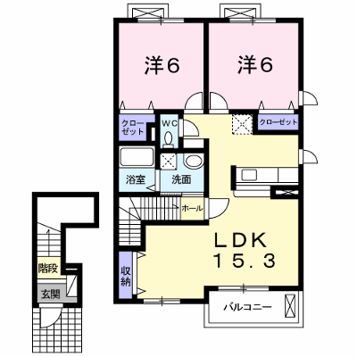 グリンデルハイム若園Ａ 202【管理NO：1-015855101-02020】 ★家具家電は申し込み後に搬入します★ ★2026年11月中旬入居可能★の外観画像