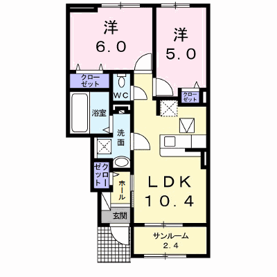 ロータス川宮２ 102【管理NO：1-026809902-01020】 ★家具家電は申し込み後に搬入します★ ★2026年10月中旬入居可能★の外観画像