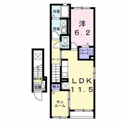 ヴィラ・サンセールＢ 202【管理NO：1-028333902-02020】 ★家具家電は申し込み後に搬入します★ ★2026年11月中旬入居可能★の外観画像