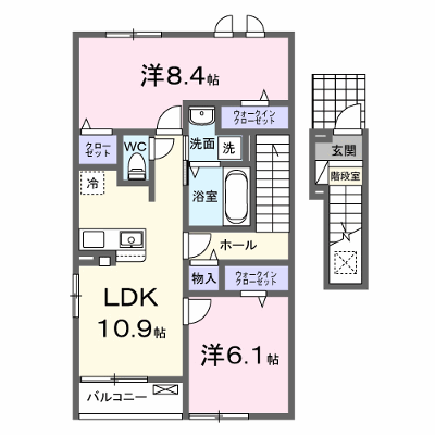 神門　Ⅰ 205【管理NO：1-028599401-02050】 ★家具家電は申し込み後に搬入します★ ★2026年10月中旬入居可能★の外観画像