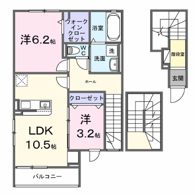 ベル・コリーヌⅠ 301【管理NO：1-026610101-03010】 ★家具家電は申し込み後に搬入します★ ★2026年10月上旬入居可能★の外観画像