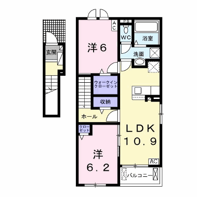 カーサ　フェリシアＡ 201【管理NO：1-027045301-02010】 ★家具家電は申し込み後に搬入します★ ★2026年10月中旬入居可能★の外観画像