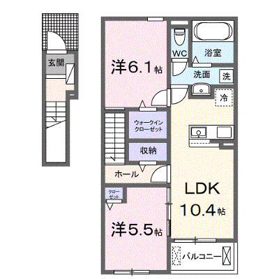 ロジュマン・ボヌール 203【管理NO：1-027942001-02030】 ★家具家電は申し込み後に搬入します★ ★2026年09月中旬入居可能★の外観画像